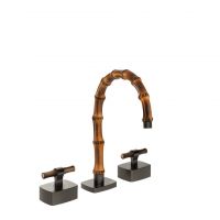 Смеситель для раковины Gessi Jacqueline 77213 с низким изливом и Т-образным вентилем под дерево на 3 отверстия схема 4