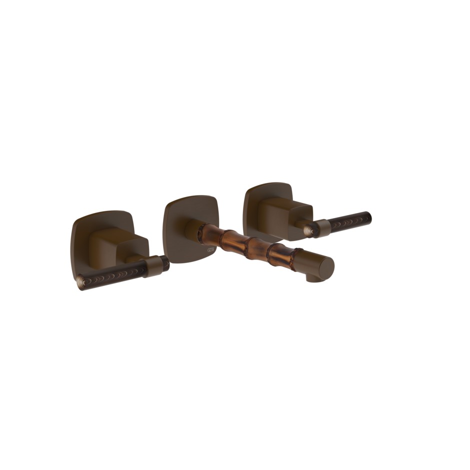 Смеситель для раковины встраиваемый Gessi Jacqueline 77290 на 3 отверстия с Г-образными вентилями под дерево