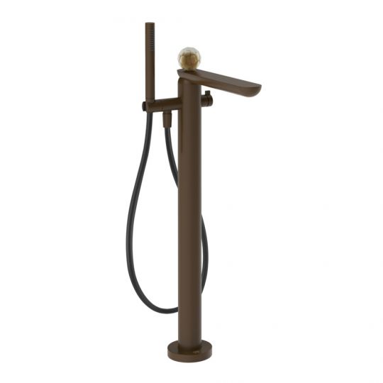 Смеситель для ванны Gessi Perle 74429 напольный с ручным душем и переключателем с вентилем из муранского стекла Battuto схема 13