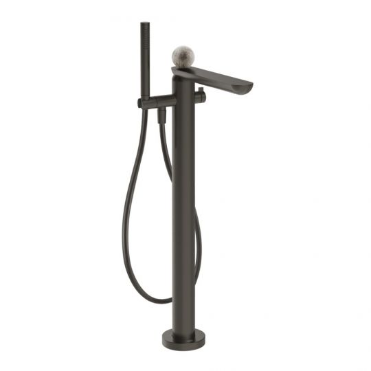 Смеситель для ванны Gessi Perle 74629 напольный с ручным душем и переключателем с вентилем из муранского стекла Pulegoso схема 6