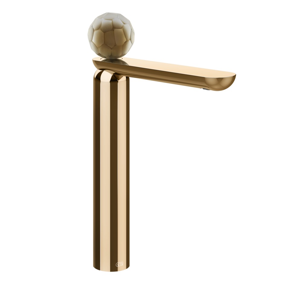 Смеситель для раковины Gessi Perle 74453 с донным клапаном и вентилем из муранского стекла Battuto