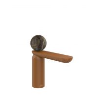 Смеситель для раковины Gessi Perle 74151 низкий с донным клапаном и вентилем из мрамора Emperador Dark схема 11