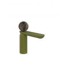 Смеситель для раковины Gessi Perle 74151 низкий с донным клапаном и вентилем из мрамора Emperador Dark схема 13