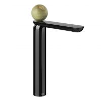 Смеситель для раковины Gessi Perle 74504 высокий без донного клапана с вентилем из камня Onyx Green схема 3 Смеситель для раковины Gessi Perle 74504 высокий без донного клапана с вентилем из камня Onyx Green схема 3