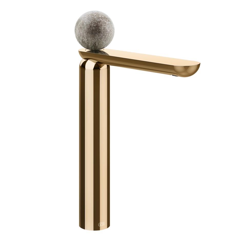 Смеситель для раковины Gessi Perle 74604 высокий без донного клапана с вентилем из из муранского стекла Pulegoso