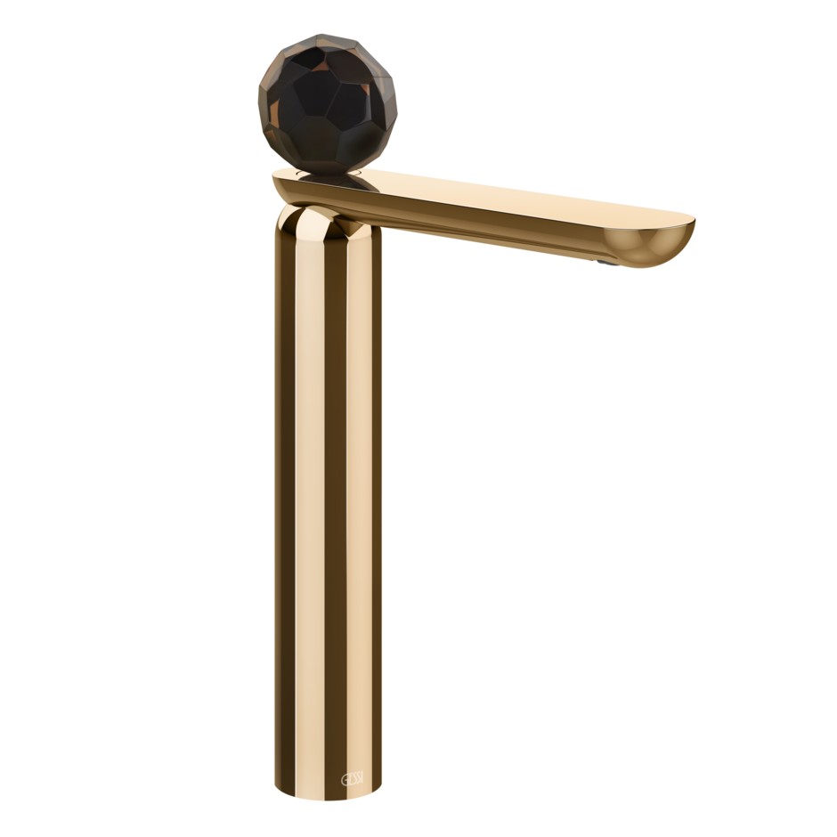 Смеситель для раковины Gessi Perle 74204 высокий без донного клапана с вентилем из из муранского стекла Sfaccettato