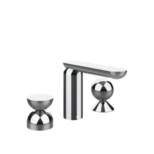 Смеситель для раковины Gessi Perle 74908 без донного клапана с металлическими вентилями-полусферой и сферой схема 6