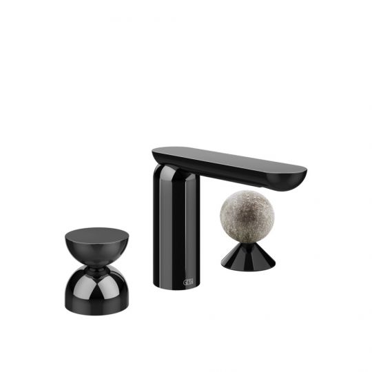 Смеситель для раковины Gessi Perle 74968 без донного клапана с металлическим вентилем-полусферой и вентилем-сферой из муранского стекла Pulegoso схема 3