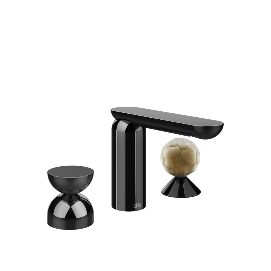 Смеситель для раковины Gessi Perle 74948 без донного клапана с металлическим вентилем-полусферой и вентилем-сферой из муранского стекла Battuto ФОТО