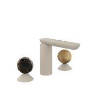 Смеситель для раковины Gessi Perle 74235 без донного клапана с вентилями-сферами из муранского стекла Sfaccettato и камня Onyx Cola схема 12