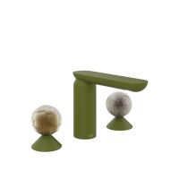 Смеситель для раковины Gessi Perle 74465 без донного клапана с вентилями-сферами из муранского стекла Battuto и Pulegoso схема 13