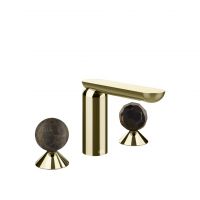 Смеситель для раковины Gessi Perle 74125 без донного клапана с вентилями-сферами из мрамора Emperador Dark и муранского стекла Sfaccettato схема 4