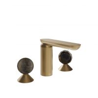 Смеситель для раковины Gessi Perle 74125 без донного клапана с вентилями-сферами из мрамора Emperador Dark и муранского стекла Sfaccettato схема 15