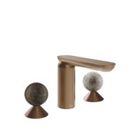 Смеситель для раковины Gessi Perle 74165 без донного клапана с вентилями-сферами из мрамора Emperador Dark и муранского стекла Pulegoso схема 7