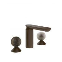 Смеситель для раковины Gessi Perle 74165 без донного клапана с вентилями-сферами из мрамора Emperador Dark и муранского стекла Pulegoso схема 8