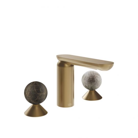 Смеситель для раковины Gessi Perle 74165 без донного клапана с вентилями-сферами из мрамора Emperador Dark и муранского стекла Pulegoso схема 15