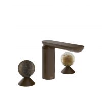 Смеситель для раковины Gessi Perle 74145 без донного клапана с вентилями-сферами из мрамора Emperador Dark и муранского стекла Battuto схема 8