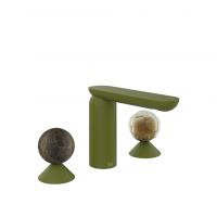 Смеситель для раковины Gessi Perle 74145 без донного клапана с вентилями-сферами из мрамора Emperador Dark и муранского стекла Battuto схема 13