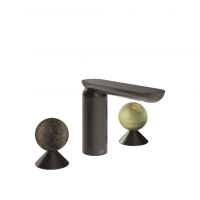 Смеситель для раковины Gessi Perle 74155 без донного клапана с вентилями-сферами из мрамора Emperador Dark и камня Onyx Green схема 1 Смеситель для раковины Gessi Perle 74155 без донного клапана с вентилями-сферами из мрамора Emperador Dark и камня Onyx Green схема 1