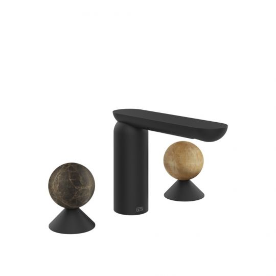 Смеситель для раковины Gessi Perle 74135 без донного клапана с вентилями-сферами из мрамора Emperador Dark и камня Onyx Cola схема 10 Смеситель для раковины Gessi Perle 74135 без донного клапана с вентилями-сферами из мрамора Emperador Dark и камня Onyx Cola схема 10