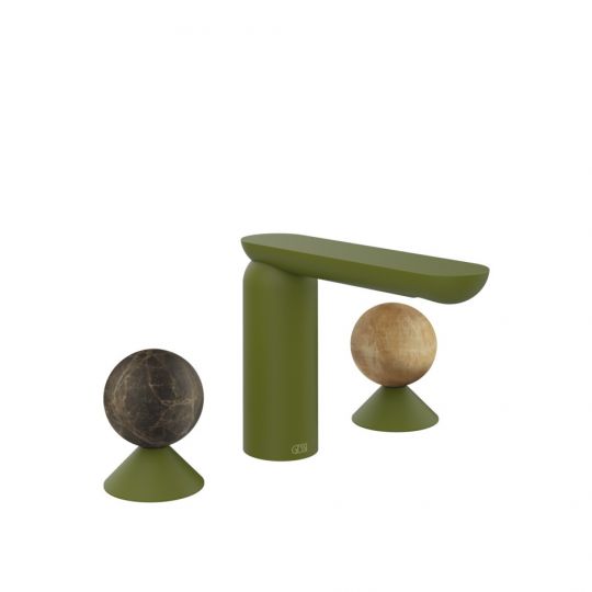 Смеситель для раковины Gessi Perle 74135 без донного клапана с вентилями-сферами из мрамора Emperador Dark и камня Onyx Cola схема 13 Смеситель для раковины Gessi Perle 74135 без донного клапана с вентилями-сферами из мрамора Emperador Dark и камня Onyx Cola схема 13