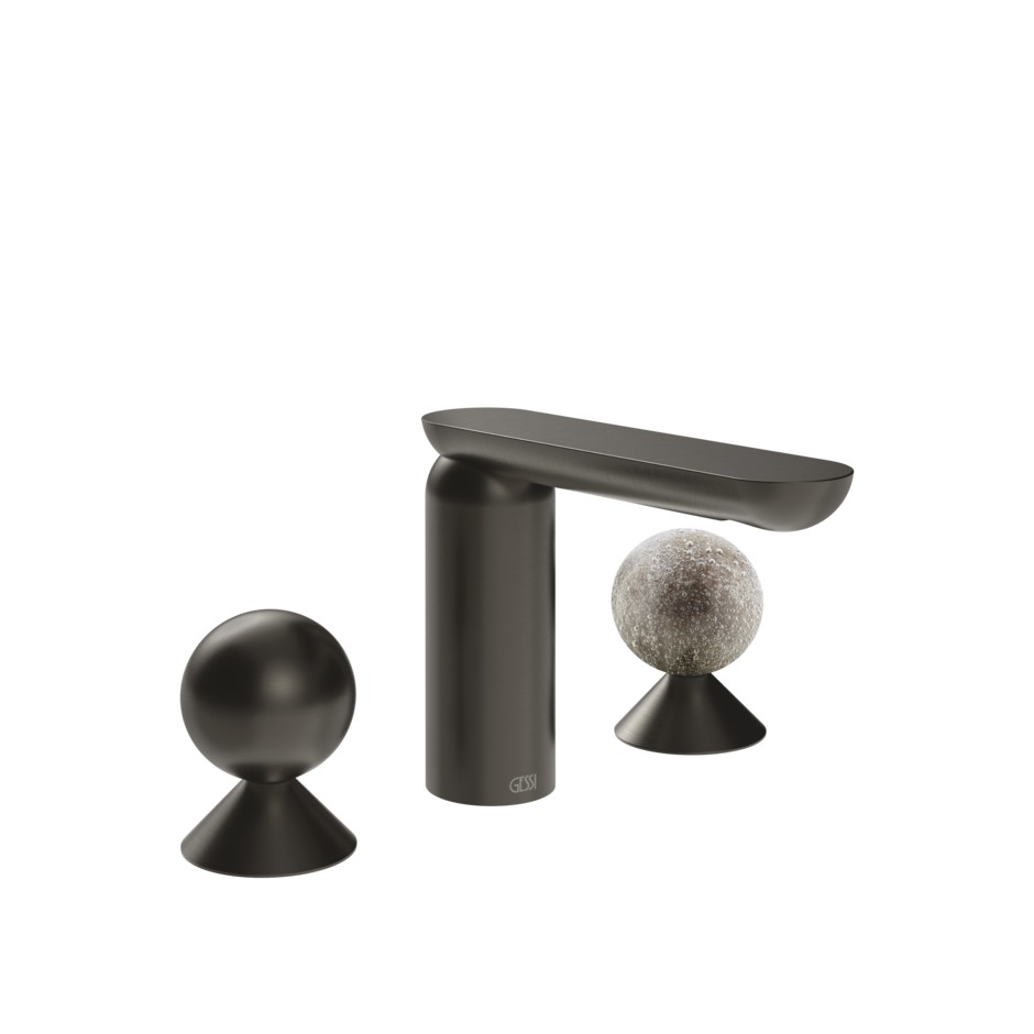 Смеситель для раковины Gessi Perle 74065 без донного клапана с вентилями-сферами из металла и муранского стекла Pulegoso