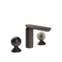 Смеситель для раковины Gessi Perle 74065 без донного клапана с вентилями-сферами из металла и муранского стекла Pulegoso схема 1