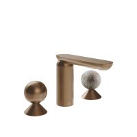 Смеситель для раковины Gessi Perle 74065 без донного клапана с вентилями-сферами из металла и муранского стекла Pulegoso схема 7