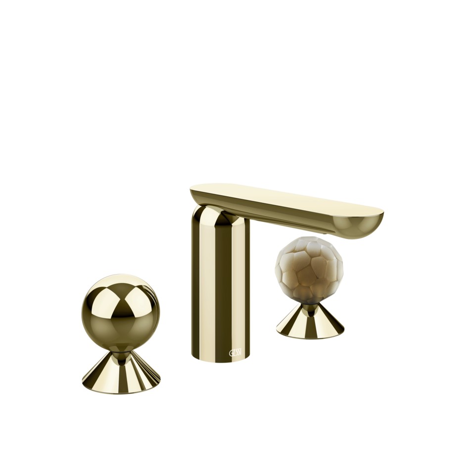 Смеситель для раковины Gessi Perle 74045 без донного клапана с вентилями-сферами из металла и муранского стекла Battuto ФОТО