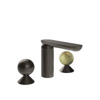 Смеситель для раковины Gessi Perle 74055 без донного клапана с вентилями-сферами из металла и камня Onyx Green схема 1 Смеситель для раковины Gessi Perle 74055 без донного клапана с вентилями-сферами из металла и камня Onyx Green схема 1