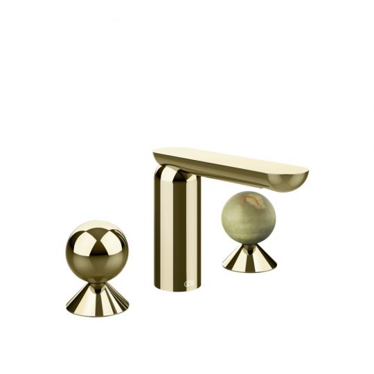 Смеситель для раковины Gessi Perle 74055 без донного клапана с вентилями-сферами из металла и камня Onyx Green схема 4 Смеситель для раковины Gessi Perle 74055 без донного клапана с вентилями-сферами из металла и камня Onyx Green схема 4