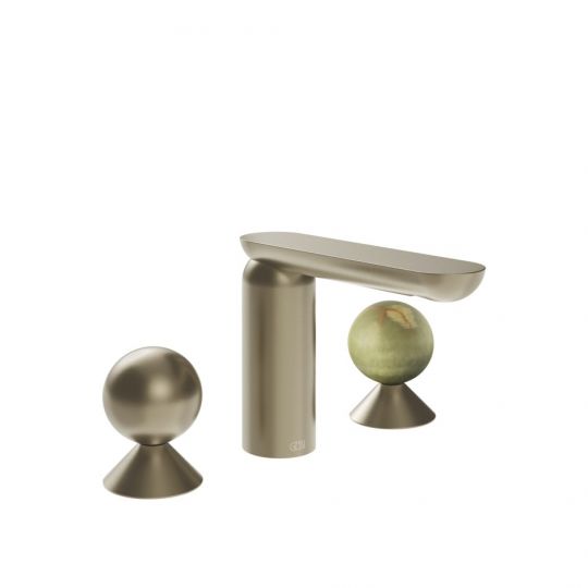 Смеситель для раковины Gessi Perle 74055 без донного клапана с вентилями-сферами из металла и камня Onyx Green схема 9 Смеситель для раковины Gessi Perle 74055 без донного клапана с вентилями-сферами из металла и камня Onyx Green схема 9