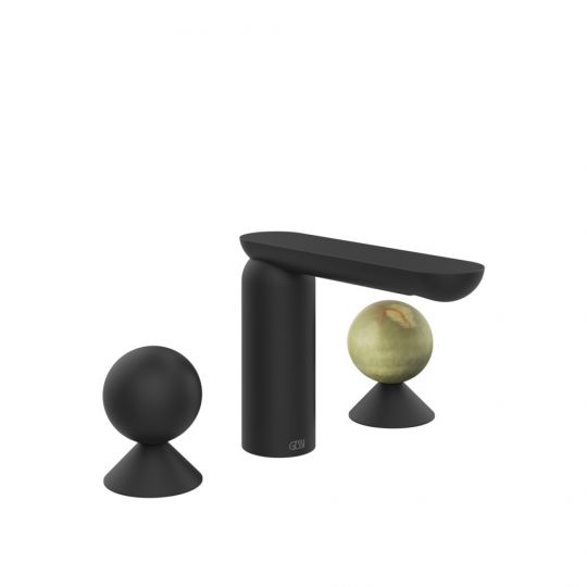 Смеситель для раковины Gessi Perle 74055 без донного клапана с вентилями-сферами из металла и камня Onyx Green схема 10 Смеситель для раковины Gessi Perle 74055 без донного клапана с вентилями-сферами из металла и камня Onyx Green схема 10