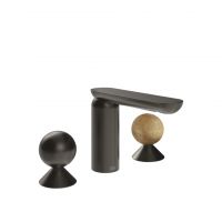 Смеситель для раковины Gessi Perle 74035 без донного клапана с вентилями-сферами из металла и камня Onyx Cola схема 1 Смеситель для раковины Gessi Perle 74035 без донного клапана с вентилями-сферами из металла и камня Onyx Cola схема 1