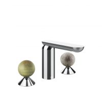 Смеситель для раковины Gessi Perle 74565 без донного клапана с вентилями-сферами из камня Onyx Green и муранского стекла Pulegoso схема 6