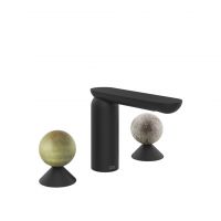 Смеситель для раковины Gessi Perle 74565 без донного клапана с вентилями-сферами из камня Onyx Green и муранского стекла Pulegoso схема 10