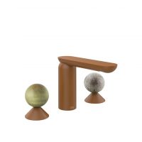 Смеситель для раковины Gessi Perle 74565 без донного клапана с вентилями-сферами из камня Onyx Green и муранского стекла Pulegoso схема 11