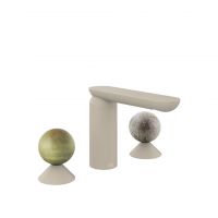 Смеситель для раковины Gessi Perle 74565 без донного клапана с вентилями-сферами из камня Onyx Green и муранского стекла Pulegoso схема 12