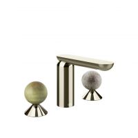 Смеситель для раковины Gessi Perle 74565 без донного клапана с вентилями-сферами из камня Onyx Green и муранского стекла Pulegoso схема 14