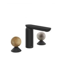 Смеситель для раковины Gessi Perle 74365 без донного клапана с вентилями-сферами из камня Onyx Cola и муранского стекла Pulegoso схема 10