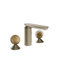 Смеситель для раковины Gessi Perle 74345 без донного клапана с вентилями-сферами из камня Onyx Cola и муранского стекла Battuto схема 9