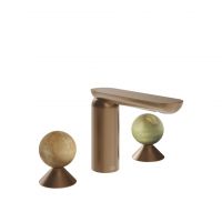Смеситель для раковины Gessi Perle 74355 без донного клапана с вентилями-сферами из камня Onyx Cola и Onyx Green схема 7