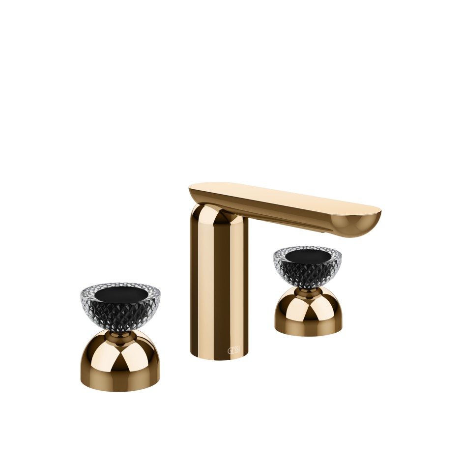 Смеситель для раковины Gessi Perle 74776 без донного клапана с вентилями-полусферами из муранского стекла Balloton