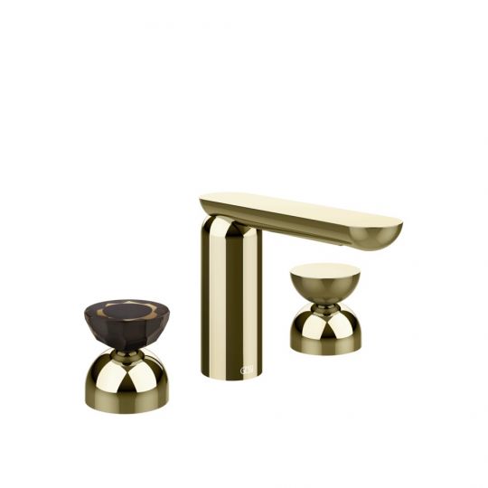 Смеситель для раковины Gessi Perle 74896 без донного клапана с вентилями-полусферами из металла и муранского стекла Battuto схема 4
