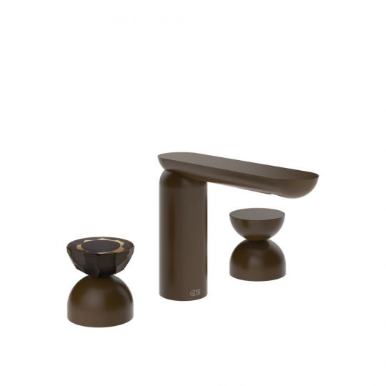 Смеситель для раковины Gessi Perle 74896 без донного клапана с вентилями-полусферами из металла и муранского стекла Battuto схема 8