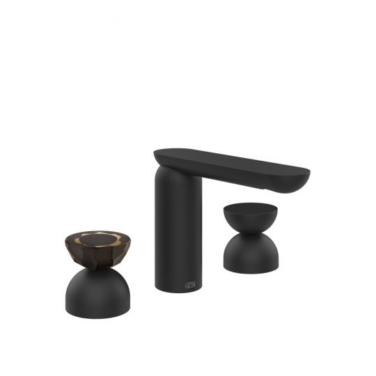 Смеситель для раковины Gessi Perle 74896 без донного клапана с вентилями-полусферами из металла и муранского стекла Battuto схема 10