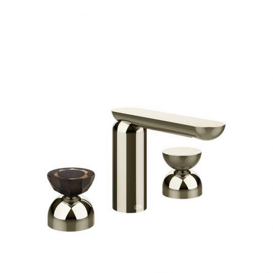 Смеситель для раковины Gessi Perle 74896 без донного клапана с вентилями-полусферами из металла и муранского стекла Battuto схема 14