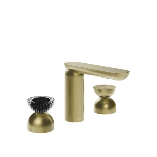 Смеситель для раковины Gessi Perle 74796 без донного клапана, с вентилями-полусферами из металла и муранского стекла Balloton схема 5