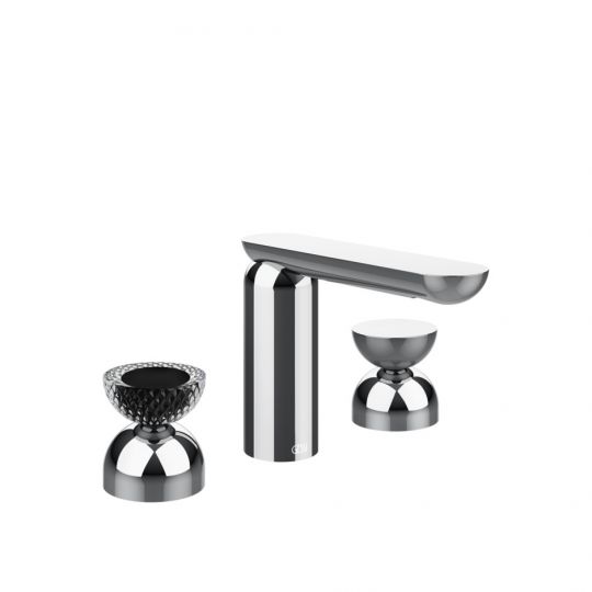 Смеситель для раковины Gessi Perle 74796 без донного клапана, с вентилями-полусферами из металла и муранского стекла Balloton схема 6