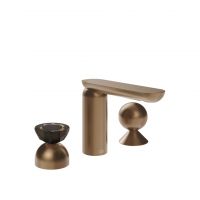 Смеситель для раковины Gessi Perle 74808 без донного клапана с вентилем-полусферой из муранского стекла Battuto и металлическим вентилем-сферой схема 7